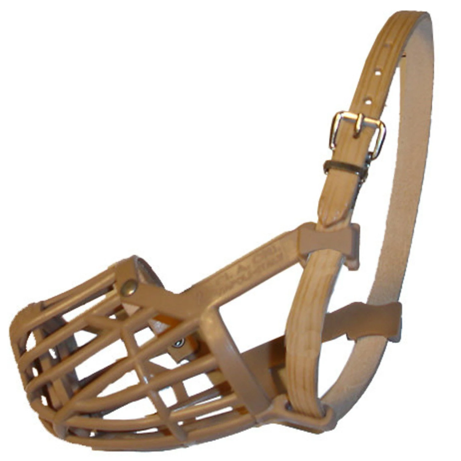 Gebr. De Boon Boon Plastic Muilkorf Met Leren Band - Beige 2 Gebr. De Boon Boon Plastic Muilkorf Met Leren Band - Beige - Afbeelding 2