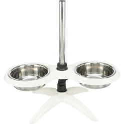 Trixie Voerstandaard Melamine-RVS - 2 × 2.4 L - ø 25 Cm - Wit