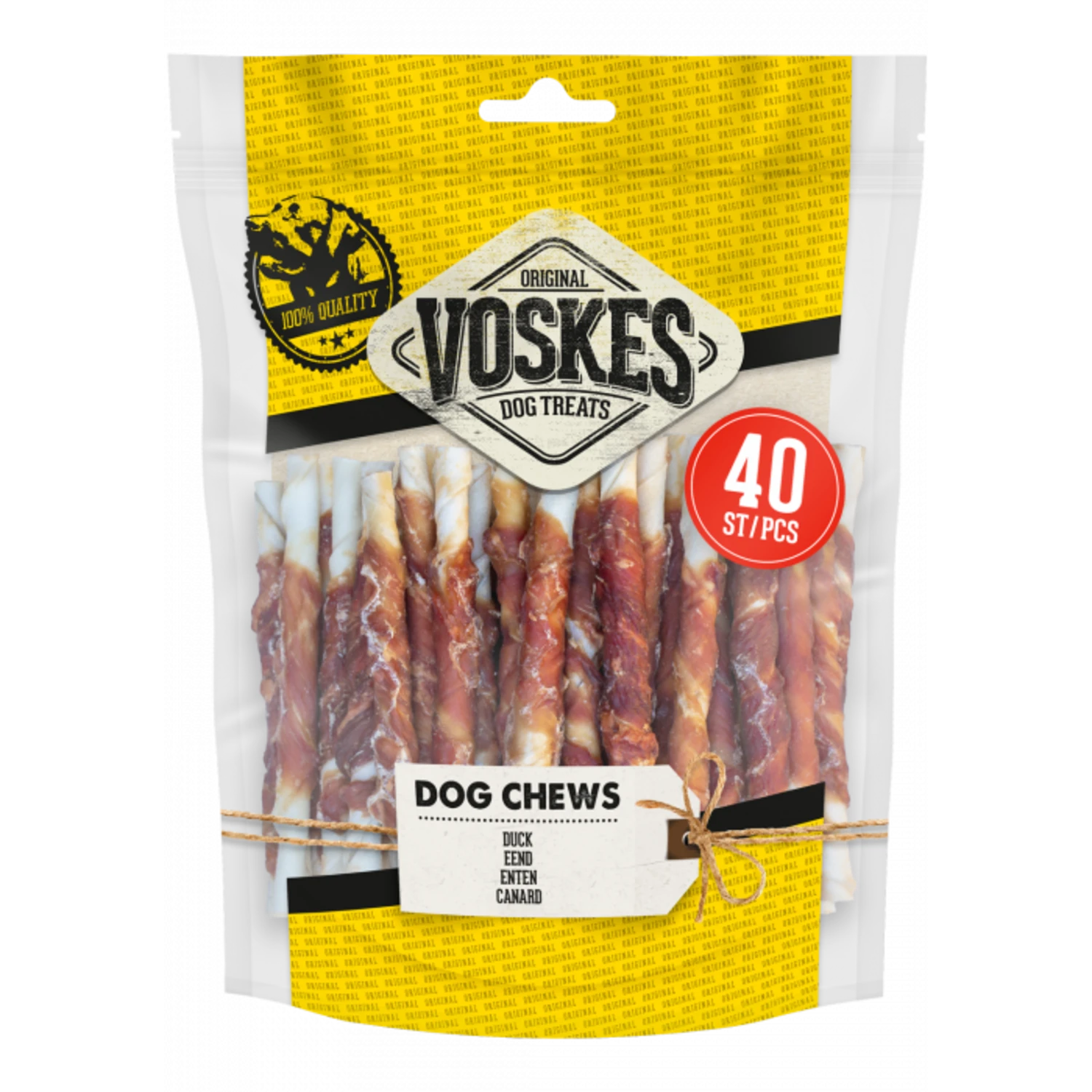Voskes Voskes Rawhide Eend Twist - 400 Gram 1 Voskes Voskes Rawhide Eend Twist - 400 Gram